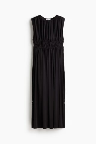 H & M - Gedrapeerde jurk met drawstring - Zwart