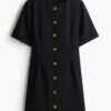 H & M - Doorknoopjurk - Zwart