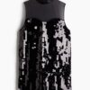 H & M - Mini-jurk met pailletten - Zwart