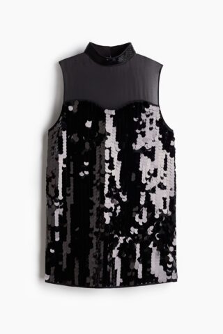 H & M - Mini-jurk met pailletten - Zwart