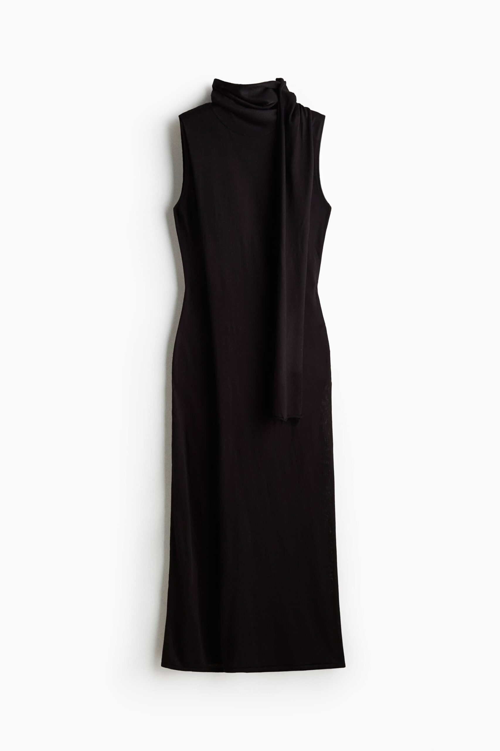 H & M - Jurk met sjaalkraag - Zwart