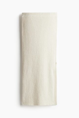 H & M - Ribgebreide rok - Lichtbeige