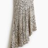 H & M - Asymmetrische rok van viscose - Roomwit/Luipaarddessin