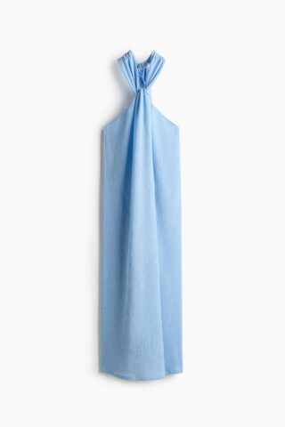 H & M - Halterjurk met gedraaid detail - Lichtblauw