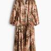 H & M - Volantjurk met print - Perzikroze/Dessin