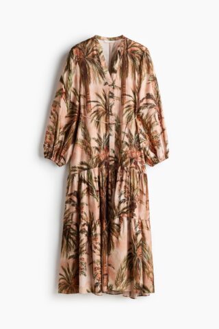 H & M - Volantjurk met print - Perzikroze/Dessin