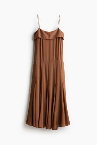 H & M - Strappy jurk van chiffon - Bruin