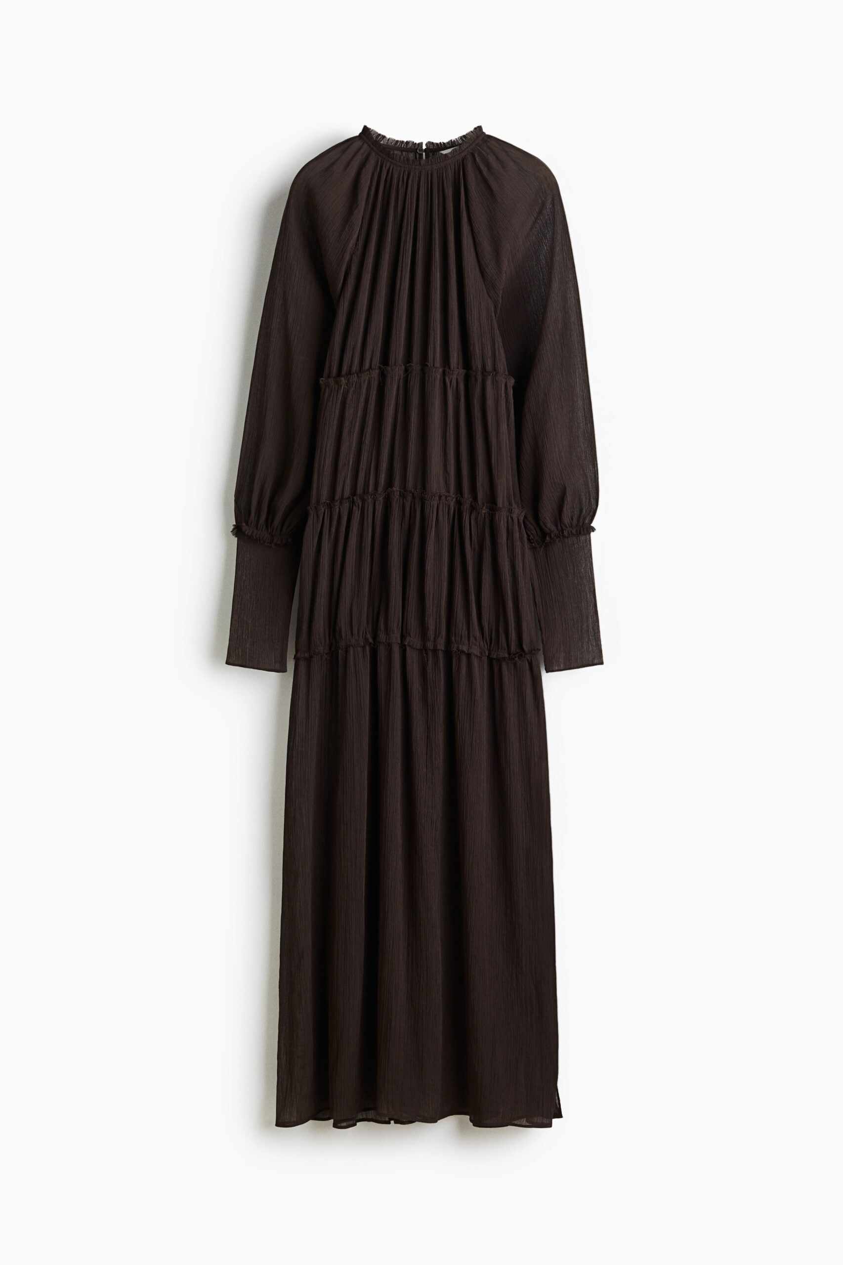 H & M - Maxi-jurk van chiffon - Donkerbruin H & M - Maxi-jurk van chiffon - Donkerbruin