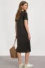 Midijurk met ribbelpatroon en ronde hals