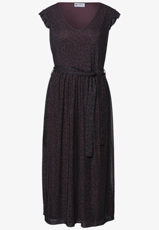 Midi-jurk van mesh met print - Afbeelding 2
