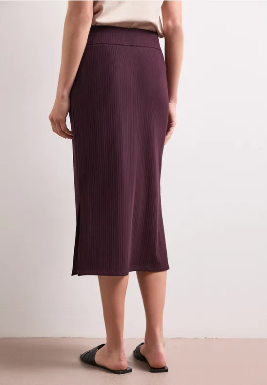 Geribde midirok met elastische tailleband