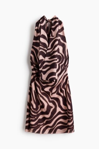 H & M - Halterjurk met print - Lichtroze/Zebradessin