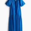 H & M - Jurk met drawstring - Helderblauw