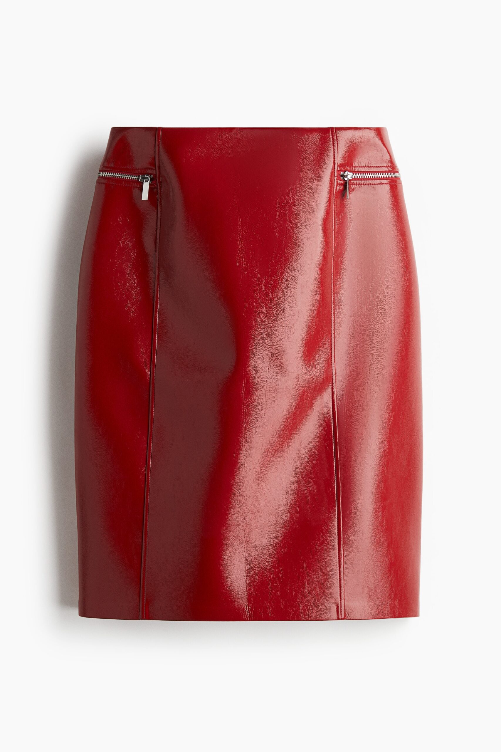 H & M - Kokerrok met coating - Rood