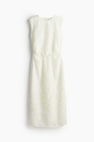 H & M - Jacquardgeweven jurk - Wit
