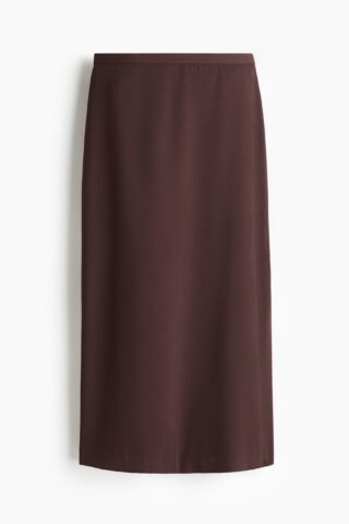 H & M - Rok met zijsplit - Donkerbruin