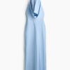 H & M - Jurk met watervalhals - Lichtblauw