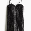 H & M - Gedecoreerde strappy jurk - Zwart