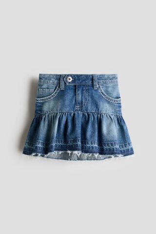 H & M - Flared denim rok - Denimblauw