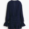 H & M - Plisséjurk van chiffon - Marineblauw
