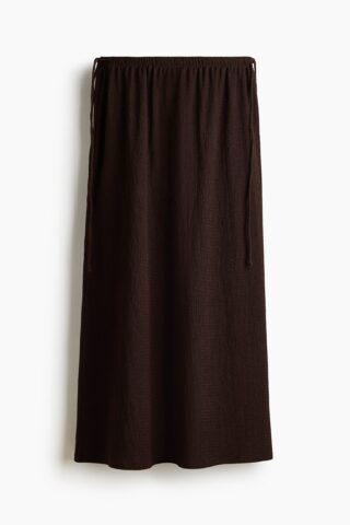 H & M - Crinklerok met drawstring - Donkerbruin
