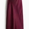 H & M - Midi skirt - Bordeauxrood