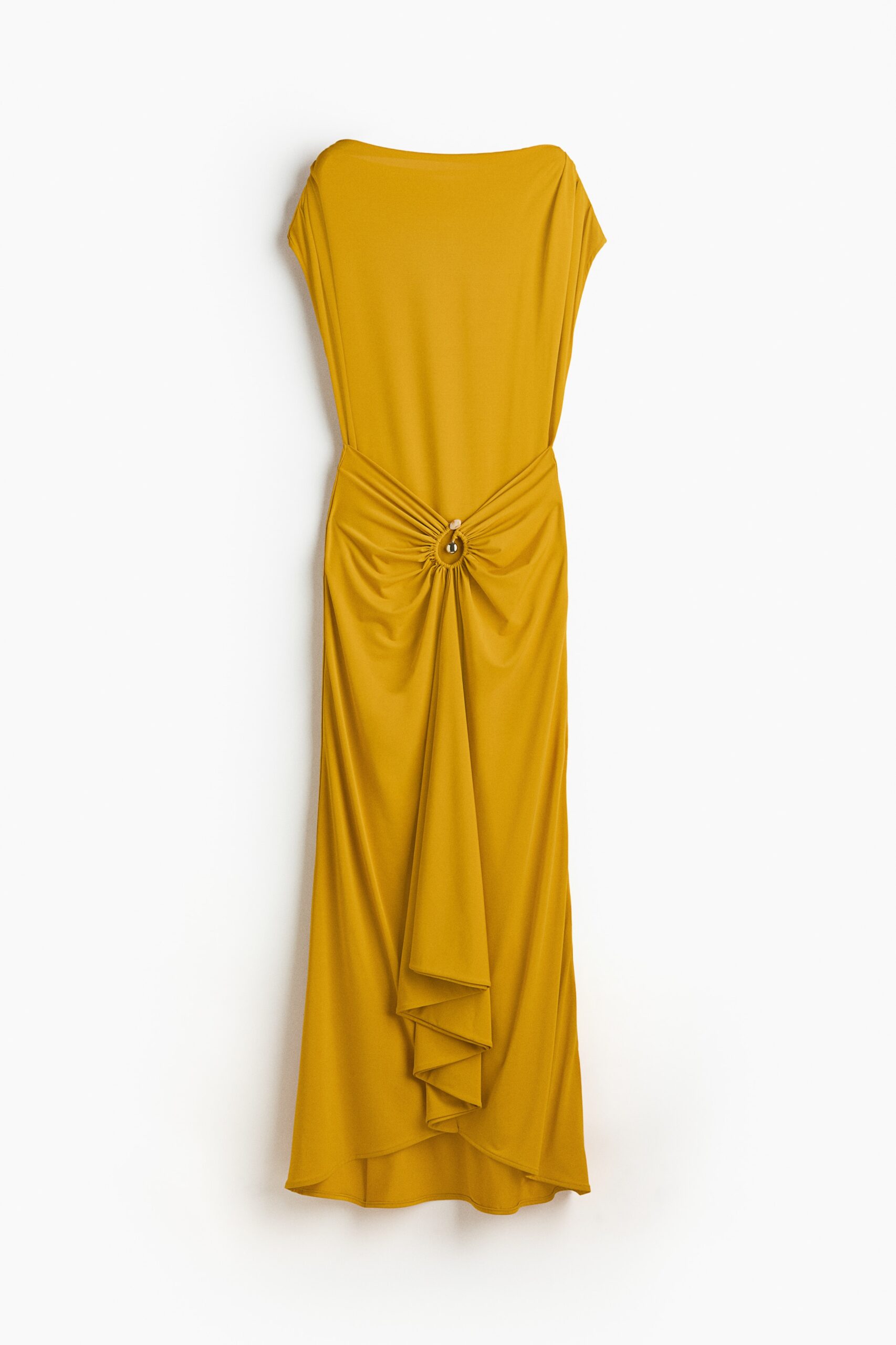 H & M - Gedrapeerde jurk met boothals - Geel H & M - Gedrapeerde jurk met boothals - Geel