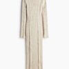 H & M - Ribgebreide bodyconjurk met rugdecolleté - Lichtbeige