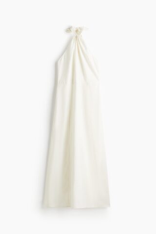 H & M - Halterjurk van linnenmix - Wit