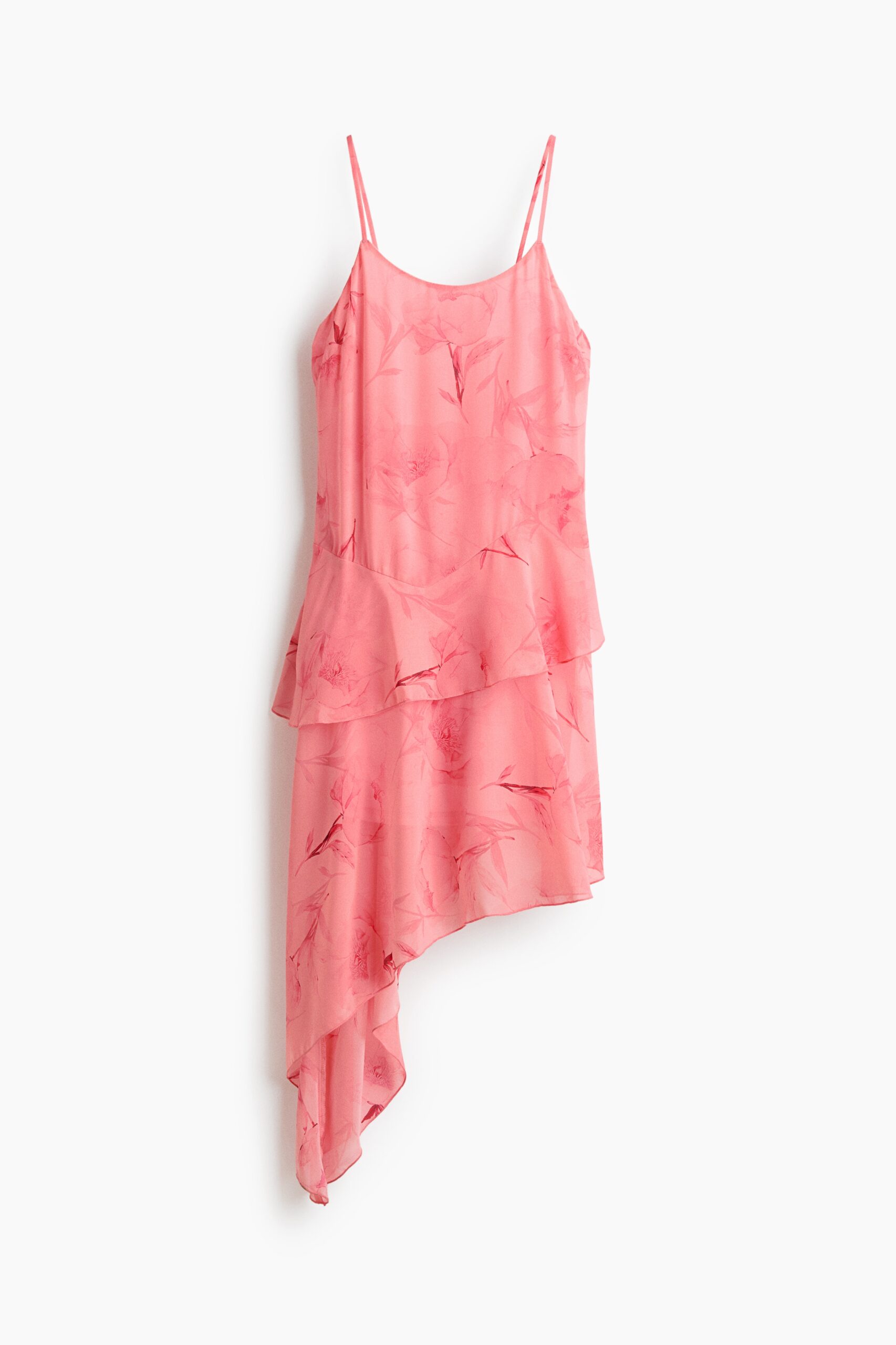 H & M - Asymmetrische jurk van chiffon - Roze/Bloemen H & M - Asymmetrische jurk van chiffon - Roze/Bloemen