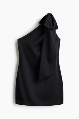 H & M - One-shoulderjurk met strik - Zwart