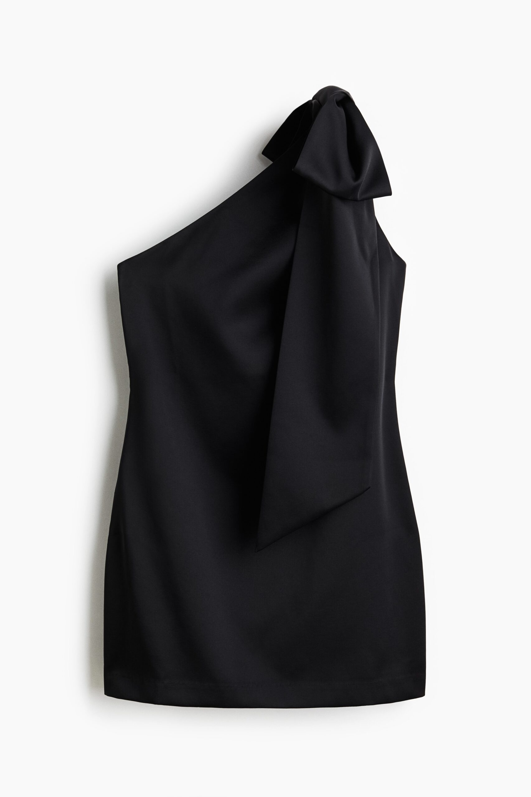 H & M - One-shoulderjurk met strik - Zwart H & M - One-shoulderjurk met strik - Zwart