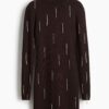 H & M - Jurk met stras - Donkerbruin