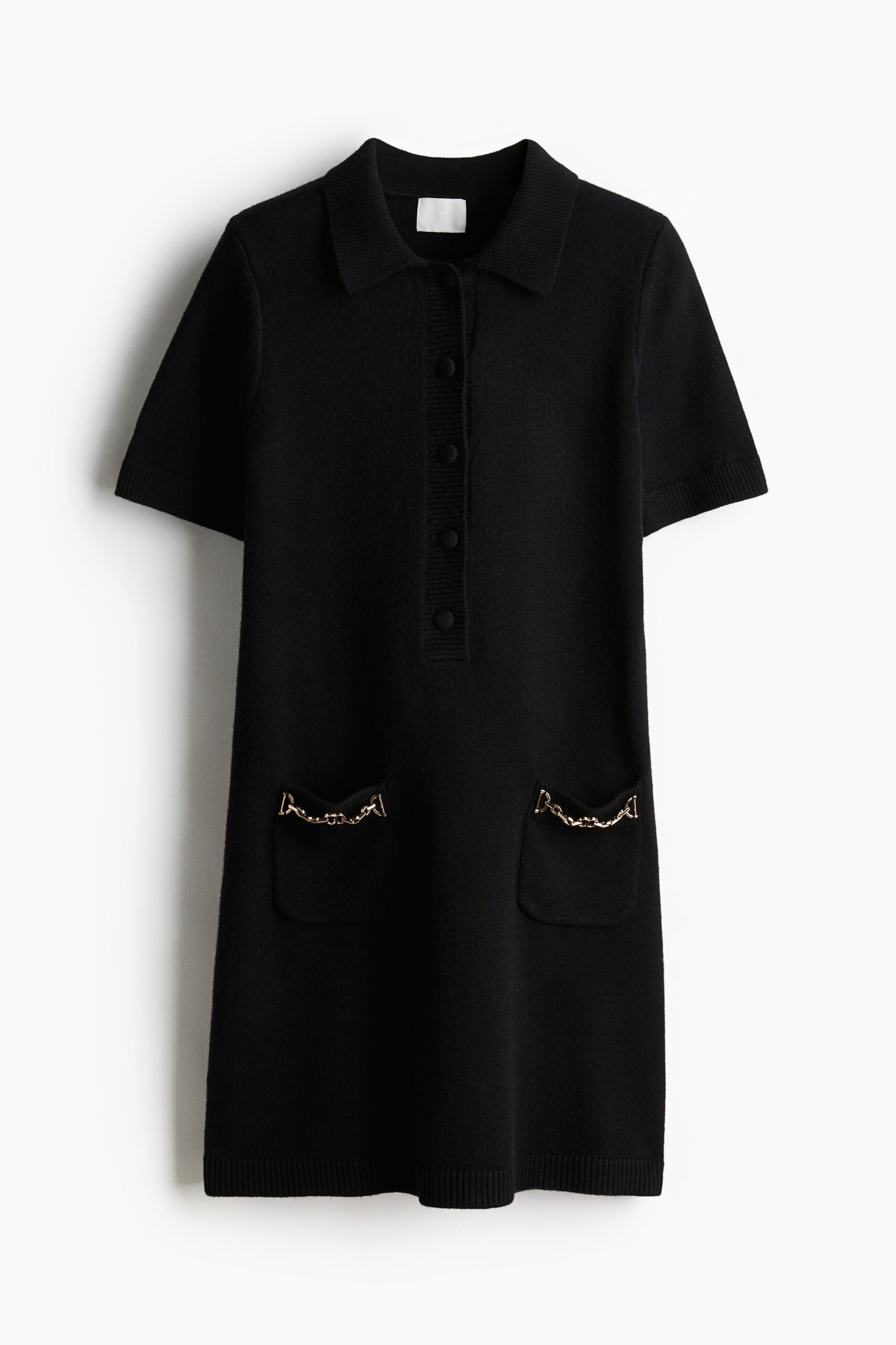 H & M - Gebreide jurk met kettinkjes - Zwart