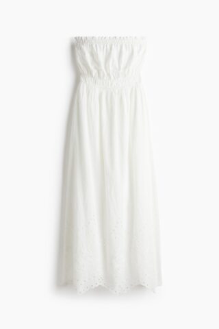 H & M - Katoenen bandeaujurk - Wit