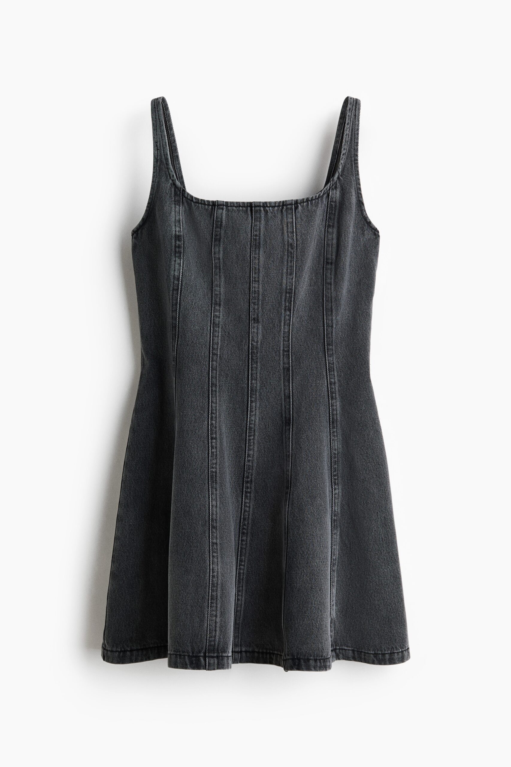 H & M - Denim jurk met uitlopende rok - Denimgrijs