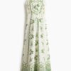 H & M - Katoenen jurk met uitlopende rok - Ivoorkleurig/Bloemen