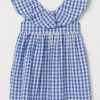H & M - Jurk met volants - Blauw/Gingham-Ruit