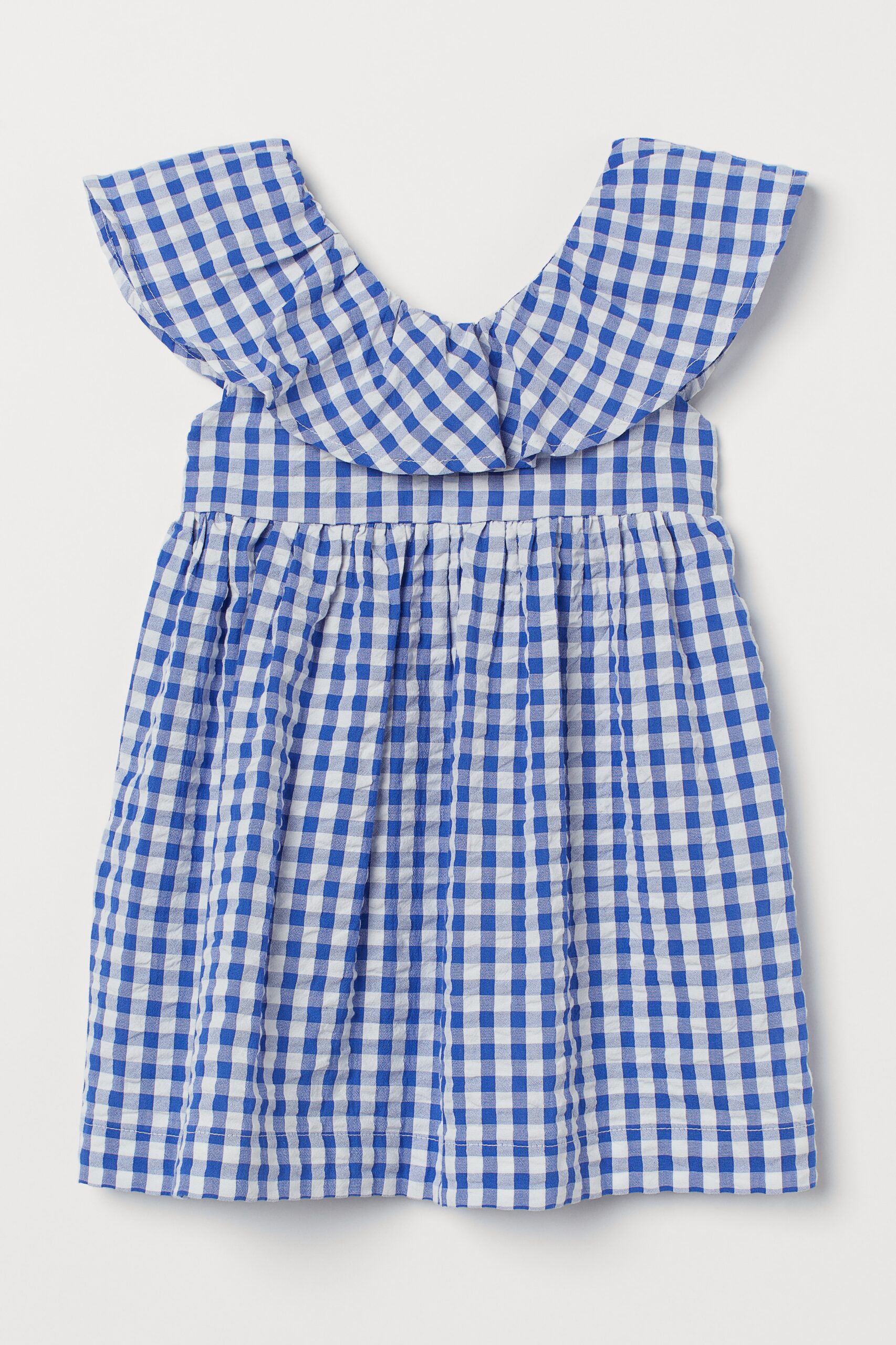 H & M - Jurk met volants - Blauw/Gingham-Ruit H & M - Jurk met volants - Blauw/Gingham-Ruit