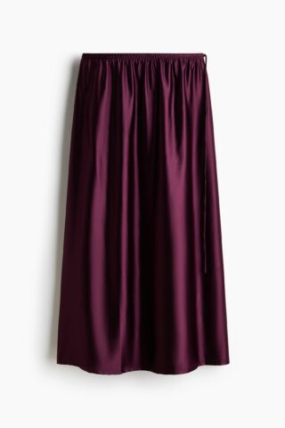 H & M - Rok met drawstring - Bordeauxrood