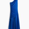 H & M - Gedrapeerde one-shoulderjurk - Blauw