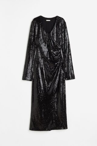 H & M - Jurk met pailletten - Zwart