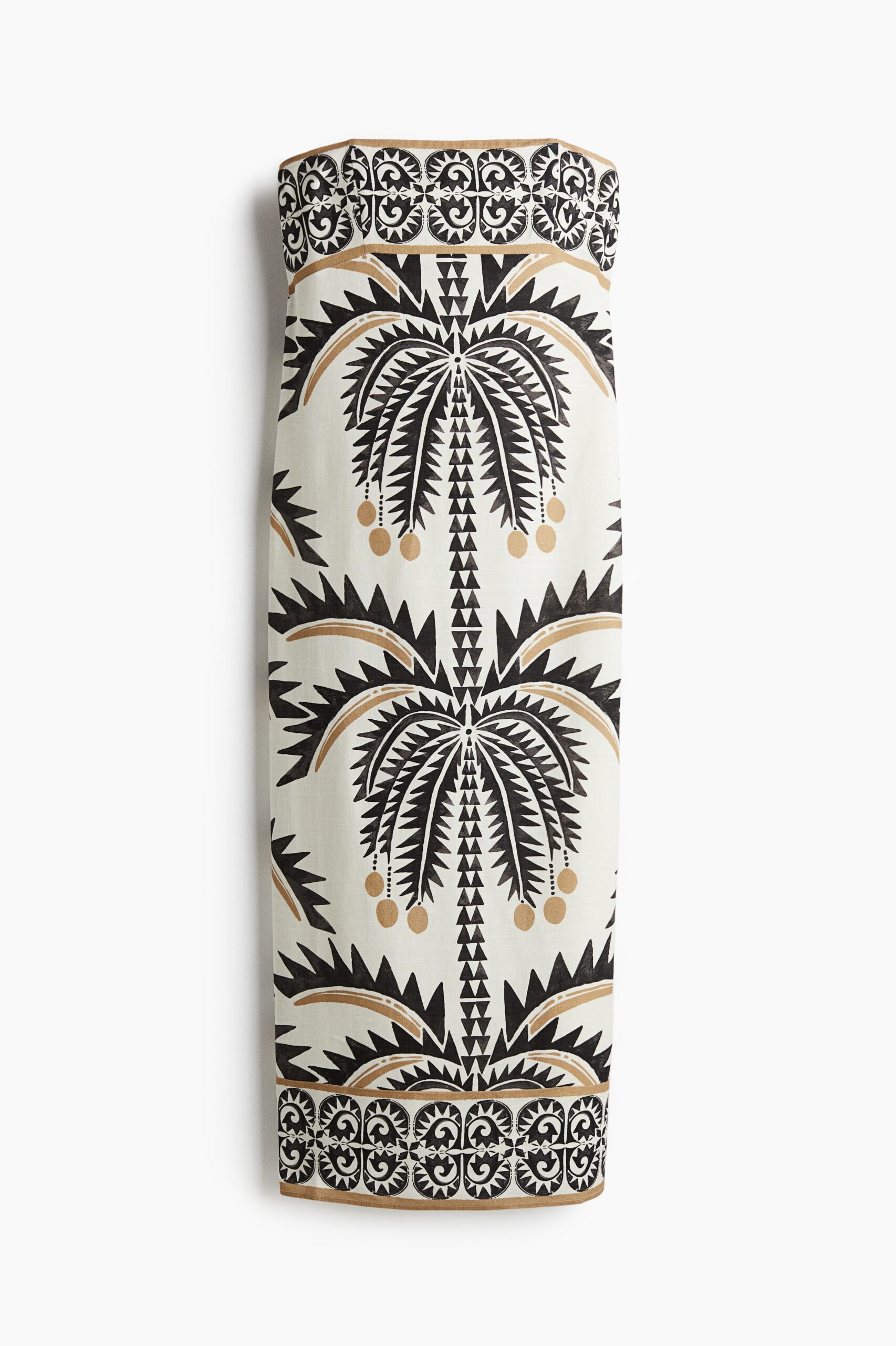 H & M - Bandeaujurk - Wit/Dessin