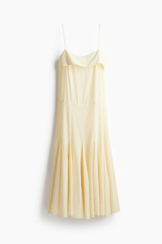 H & M - Strappy jurk van chiffon - Lichtgeel