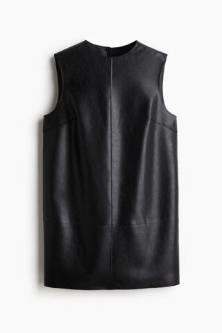 H & M - Jurk met coating - Zwart
