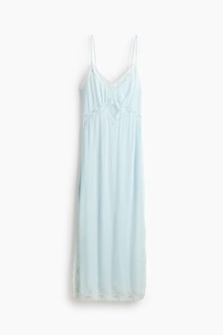 H & M - Strappy jurk met kant - Lichtblauw