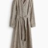 H & M - Jurk met strikceintuur - Roomwit/Dessin