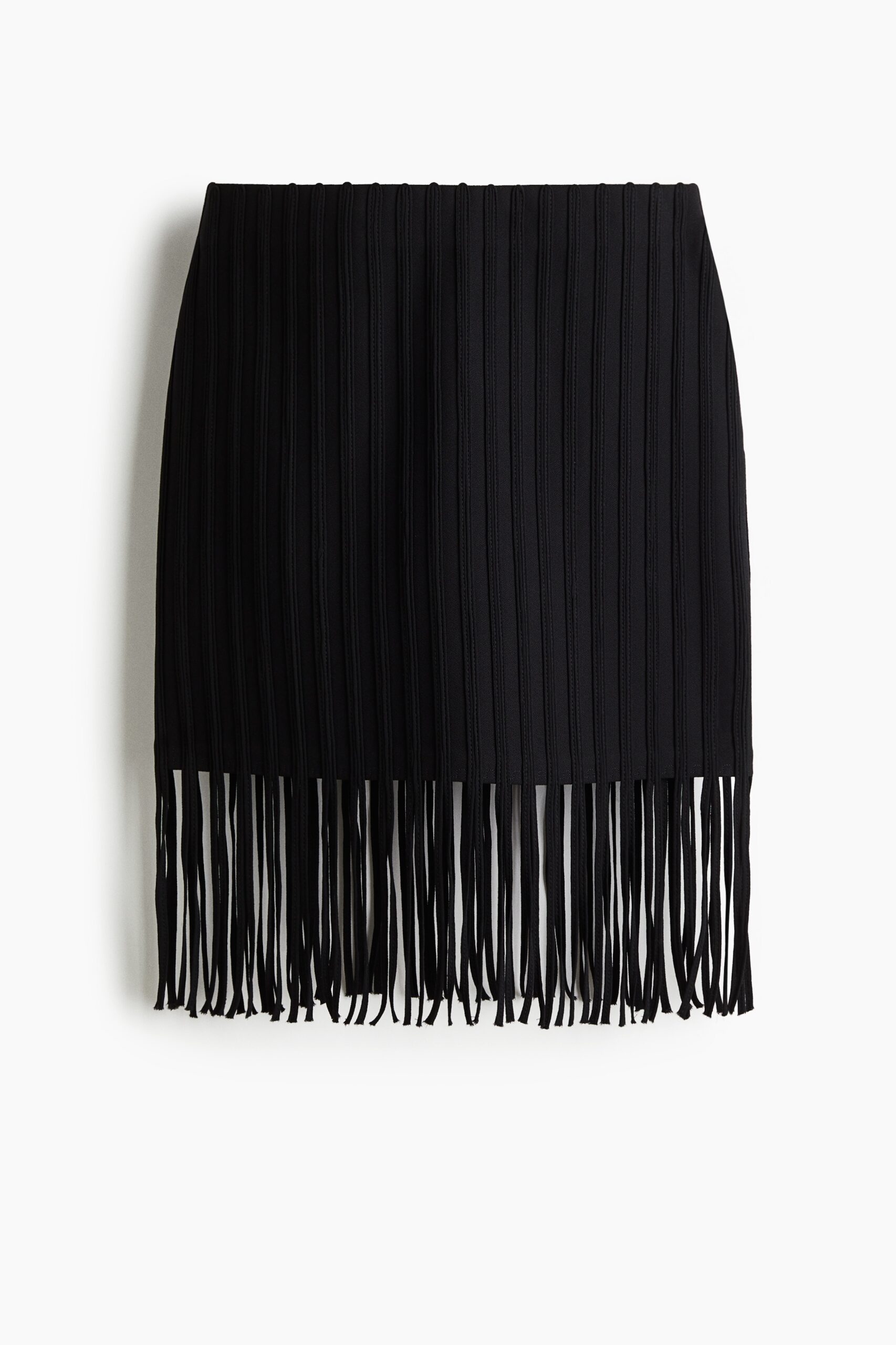 H & M - Rok met franje - Zwart