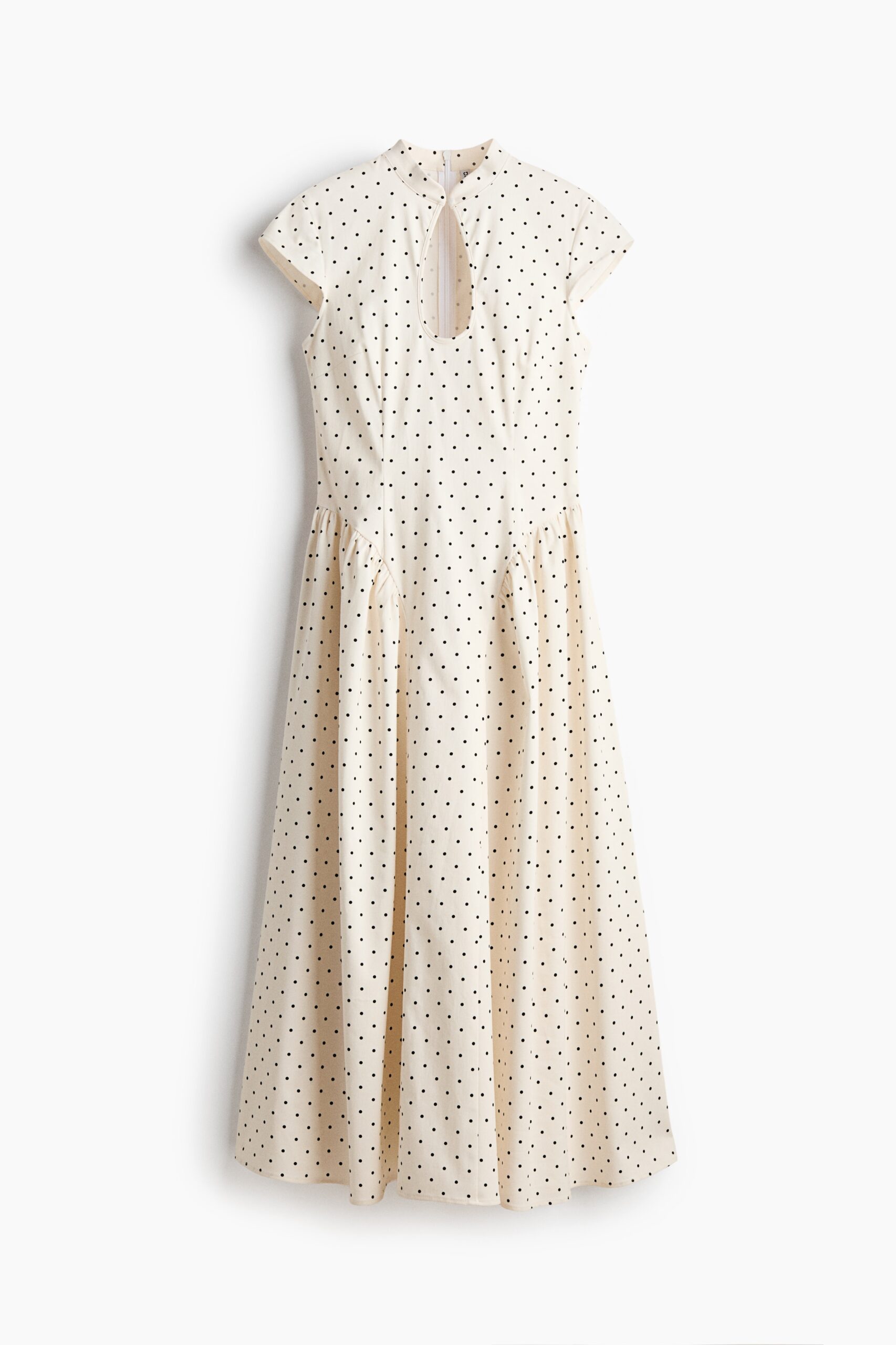 H & M - Katoenen jurk met uitlopende rok - Roomwit/Polkadot H & M - Katoenen jurk met uitlopende rok - Roomwit/Polkadot