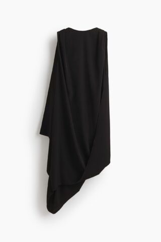 H & M - Gedrapeerde midi-jurk - Zwart